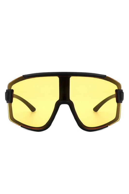 Sporty Oversize Mirrored Reflective Sunglasses