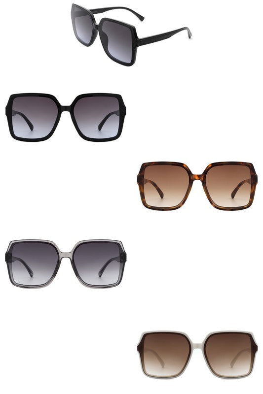 Square Flat Top Fashion Women Sunglasses