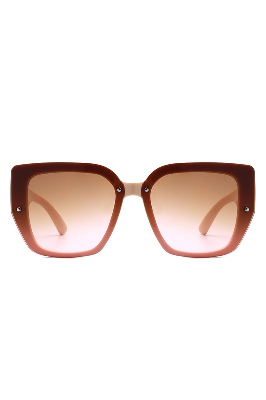 Square Tinted Oversize Chunky Fashion Sunglasses