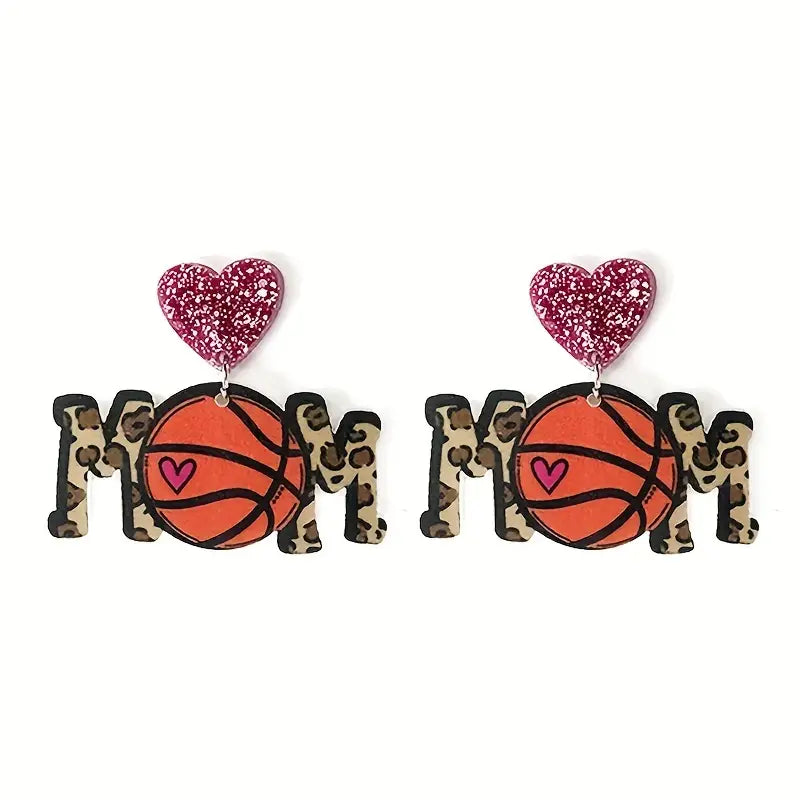 Pair Leopard Print Ball Shaped Charm Earrings