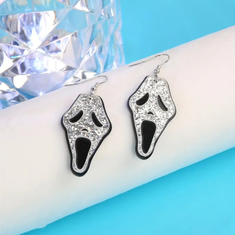 Ghost Face Dangle Earrings