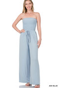 Zenana Smoked Tube Top Jumpsuit