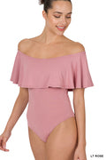 Zenana Ruffled Off The Shoulder Bodysuit