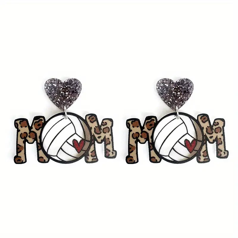 Pair Leopard Print Ball Shaped Charm Earrings