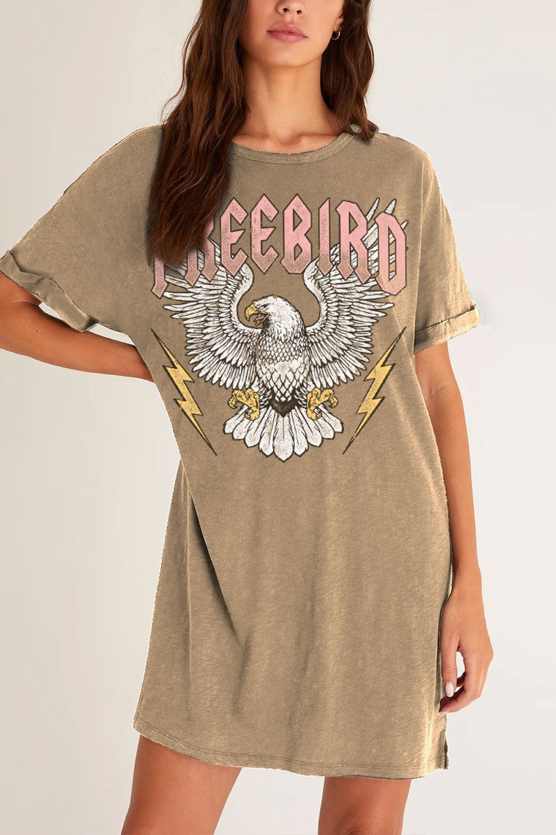 FREE BIRD MINERAL GRAPHIC DRESS