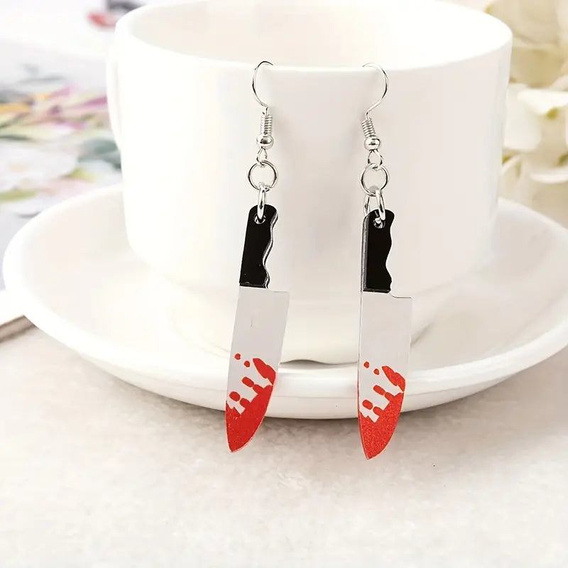 Blood Pocket Knife Kitchen Knife Earrings