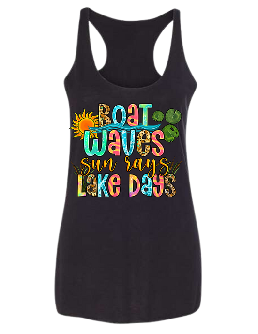 Boat Waves Sun Rays and Lake Days