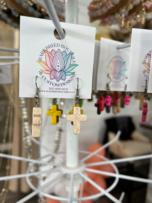 Cross Colored Earrings
