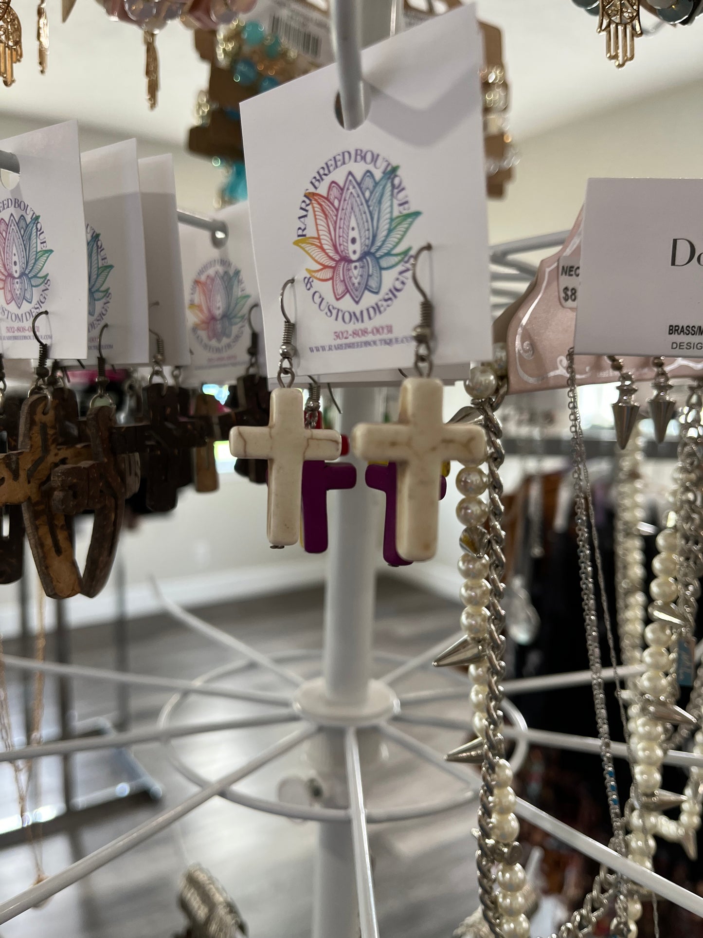 Cross Colored Earrings