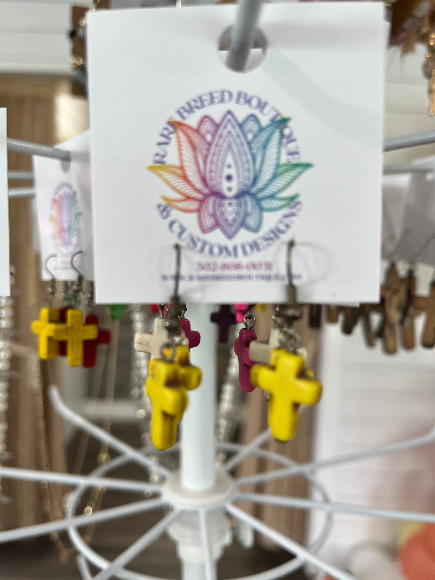 Cross Colored Earrings