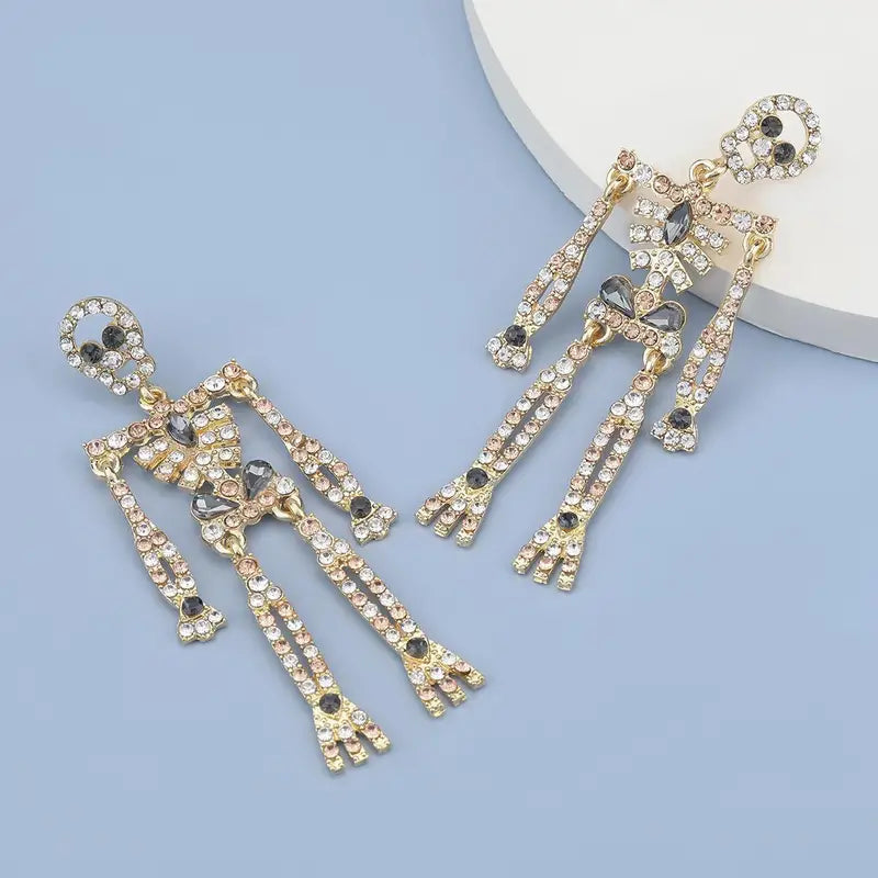 Trendy Halloween Skull Skeleton Earrings