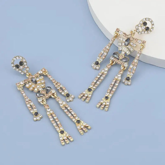 Trendy Halloween Skull Skeleton Earrings