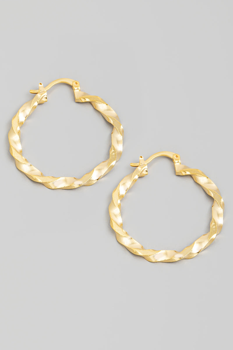 Circle Twist Latch Hoop Earrings