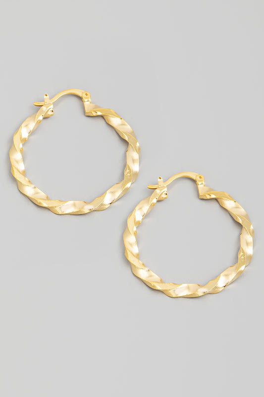 Twist Latch Hoop Earrings