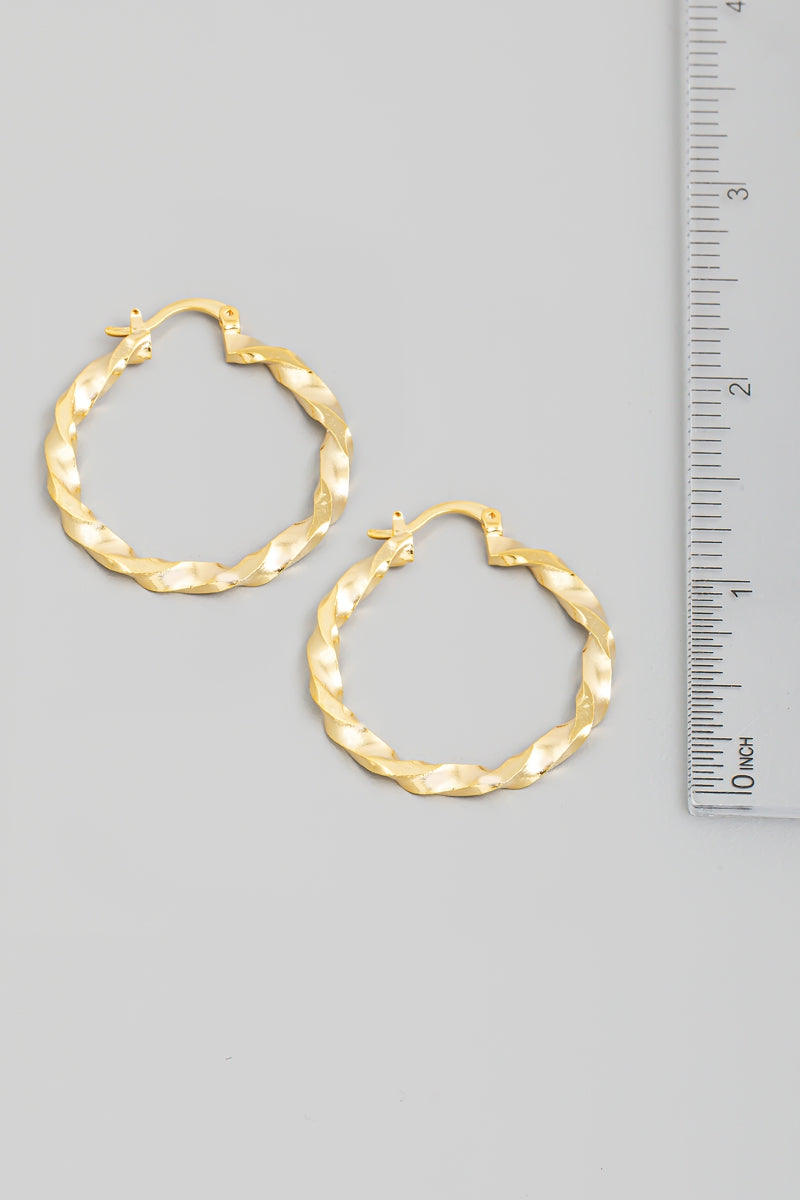 Twist Latch Hoop Earrings