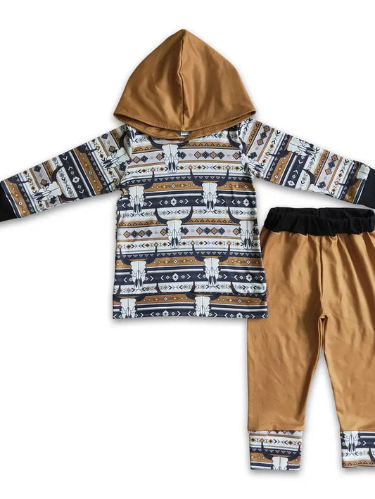 Wade's Western Aztec Boy Hoodie Set