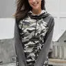 Gray double hood Camo Hoodie