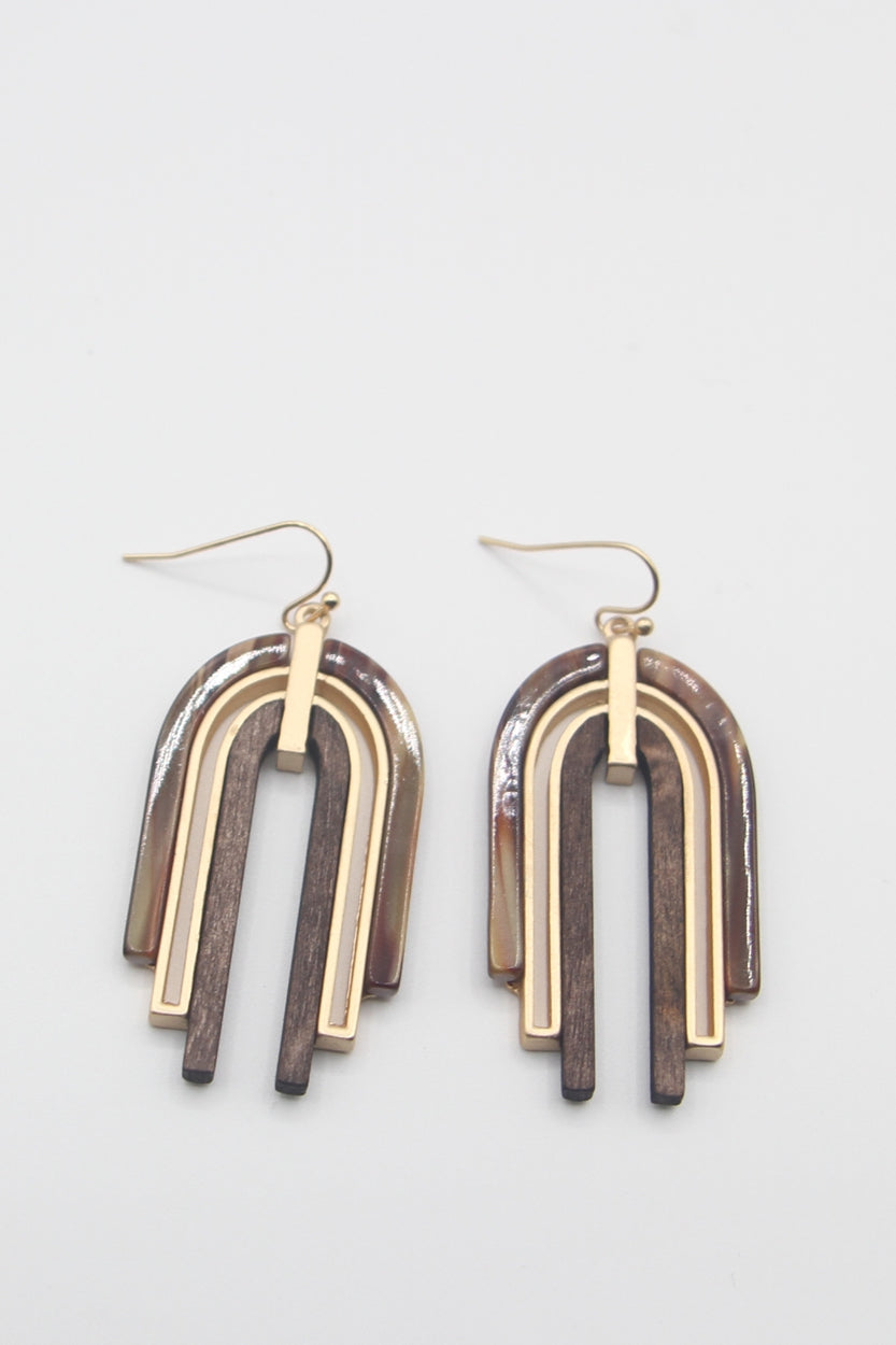 Acrylic Rainbow Dangle Earrings