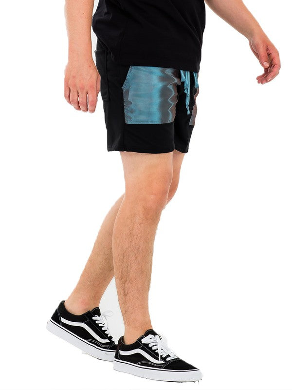 Peacock Iridescent Above the Knee Shorts