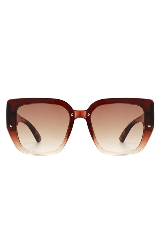 Square Tinted Oversize Chunky Fashion Sunglasses