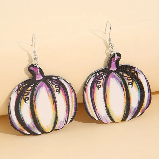 Cute Colorful Pumpkin Design Dangle Earrings