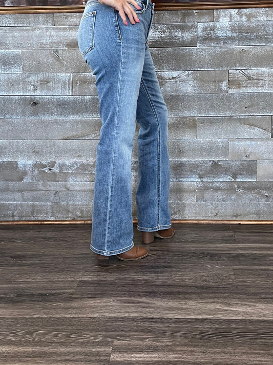 Judy Blue Mid rise Vintage Button Fly Bootcut