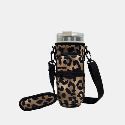 Printed Insulated Tumbler Cup Sleeve With Adjustable Shoulder Strap
